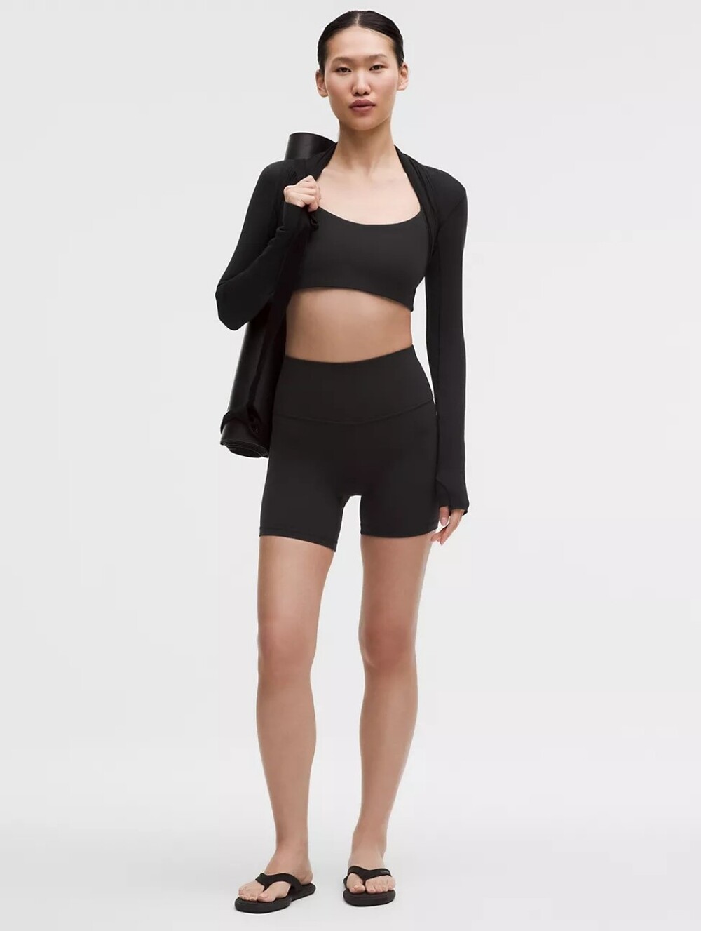 lululemon athletica Grey High Rise  Athletic Biker Shorts